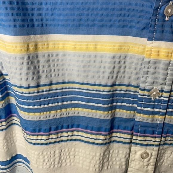 LANDS' End Pastel Striped, Casual Button Down Shirt, Size Medium - Picture 3 of 6